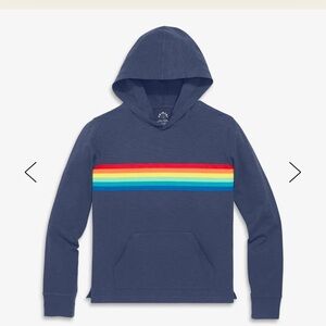 New Primary Long Sleeve Hoodie with Rainbow Stripe